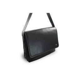 Čierna kožená taška na notebook Laurien